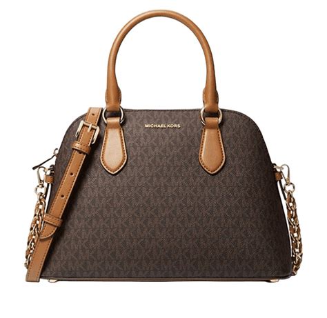 Michael Kors Veronica Medium Logo Dome Satchel (BRN/ACORN)